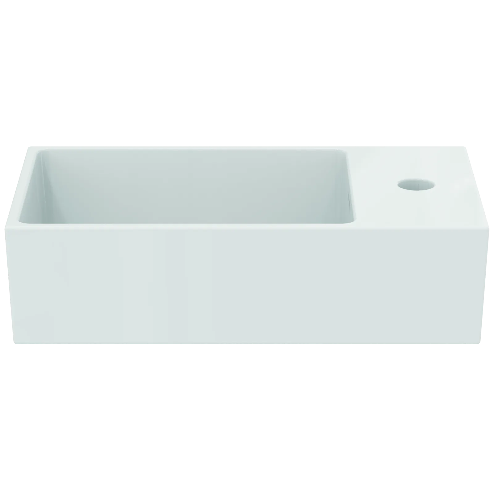 Tezgah Üstü Lavabo 450x250x150 mm, 1 tek batarya delikli, taşma delikli