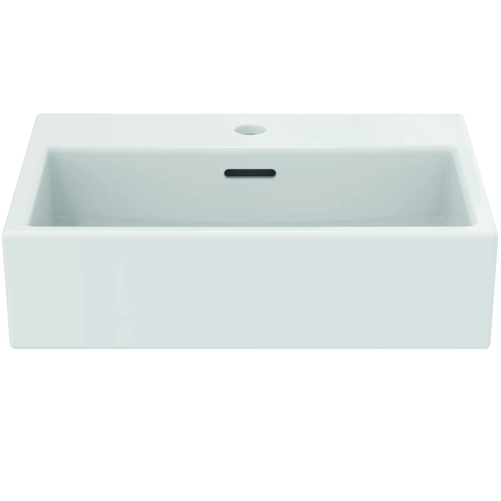 Yarım Tezgah Üstü Lavabo 500x420x145 mm, 1 tek batarya delikli, taşma delikli