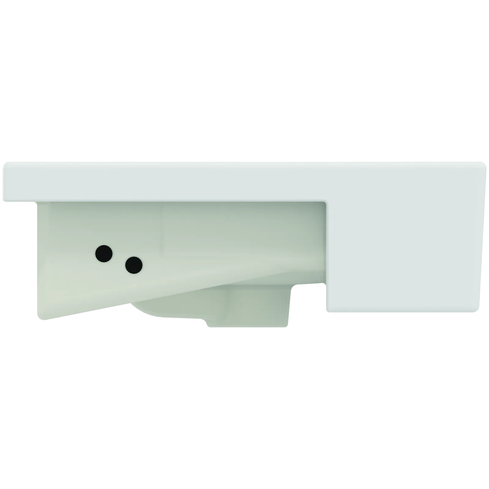 Yarım Tezgah Üstü Lavabo 500x420x145 mm, 1 tek batarya delikli, taşma delikli