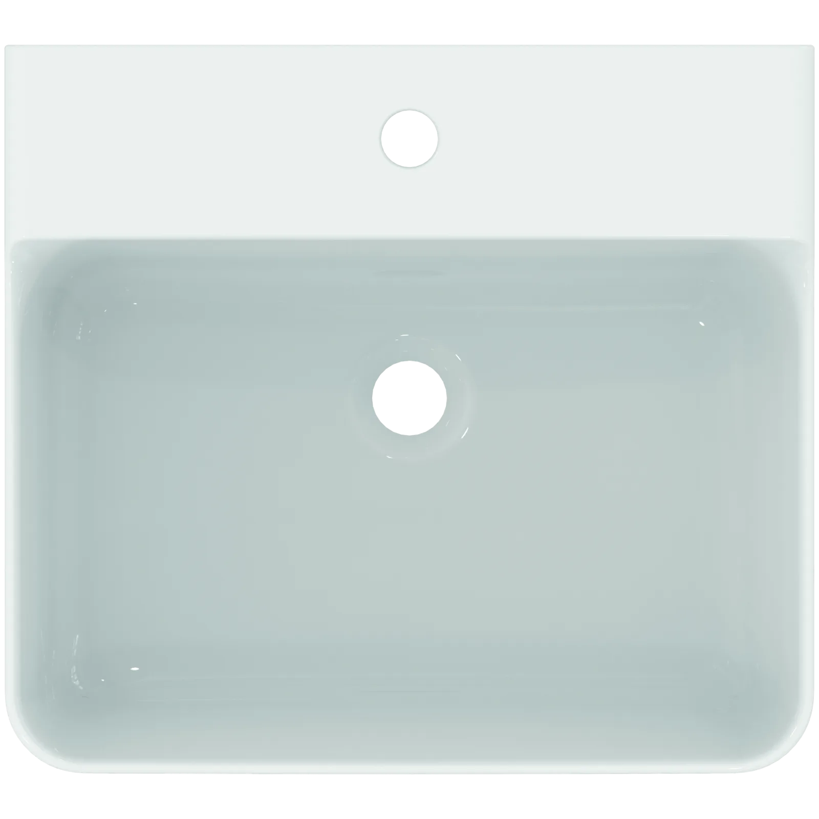 Lavabo 500x450x145 mm, 1 tek batarya delikli, taşma deliksiz