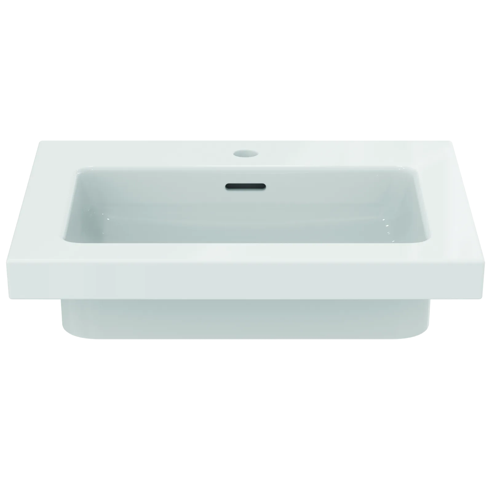 Etajerli Lavabo 610x510x150 mm, 1 tek batarya delikli, taşma delikli