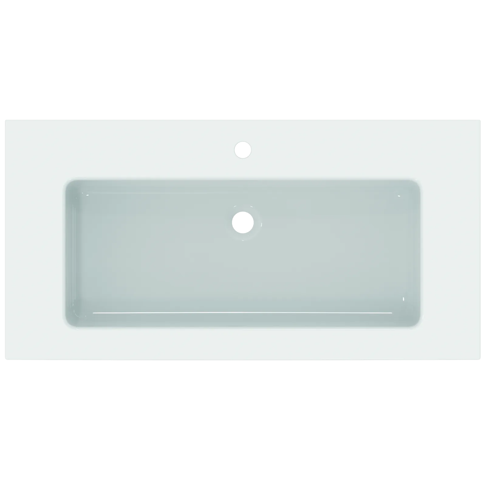 Etajerli Lavabo 1010x510x150 mm, 1 tek batarya delikli, taşma delikli