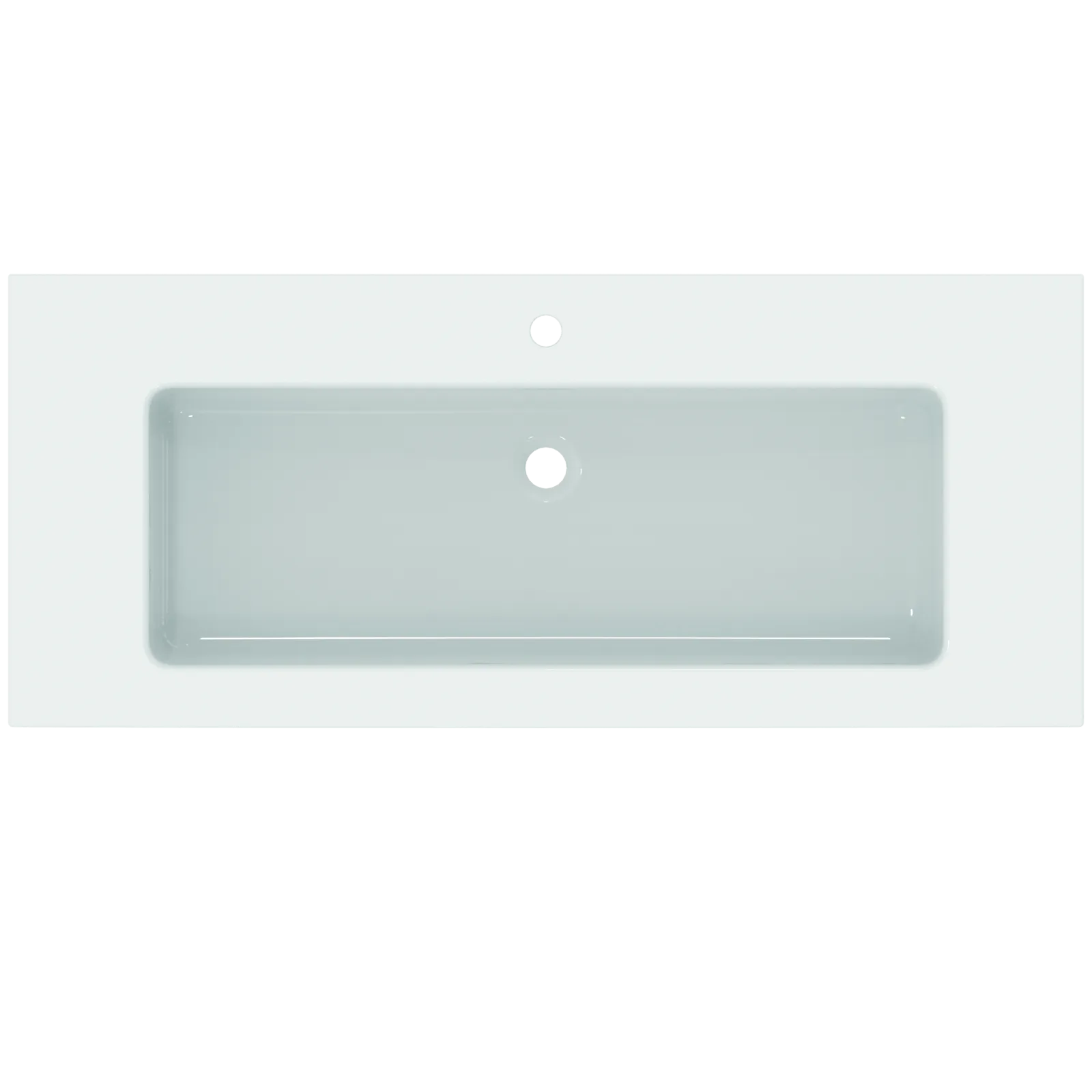 Etajerli Lavabo 1210x510x150 mm, 1 tek batarya delikli, taşma delikli