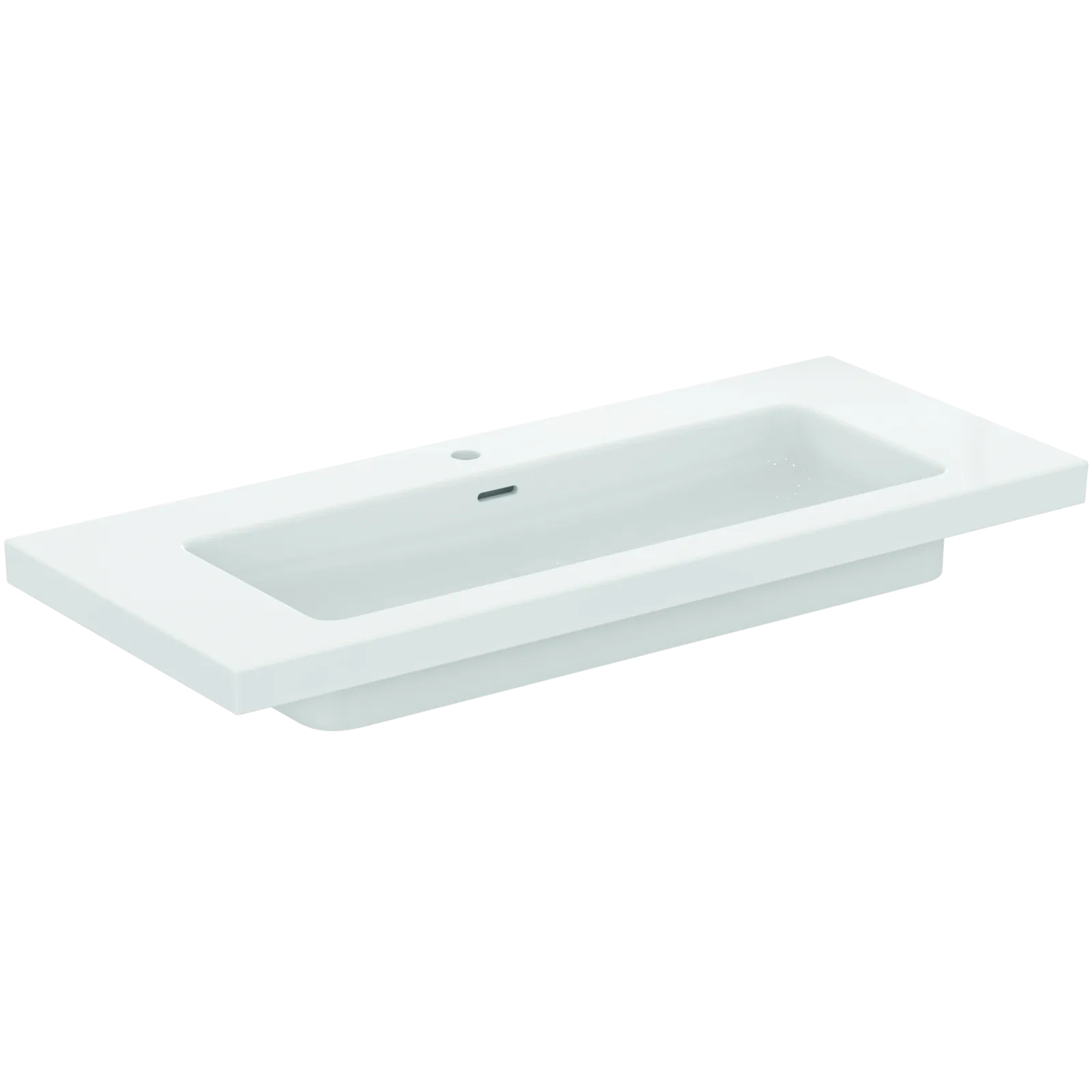 Etajerli Lavabo 1210x510x150 mm, 1 tek batarya delikli, taşma delikli