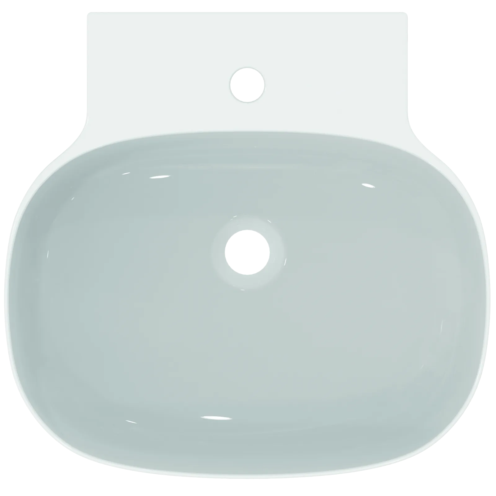 Lavabo 500x480x135 mm, 1 tek batarya delikli, taşma deliksiz