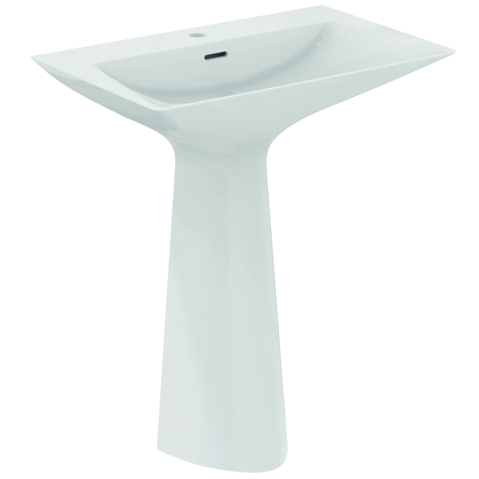 Lavabo 740x470x900 mm, 1 tek batarya delikli, taşma delikli