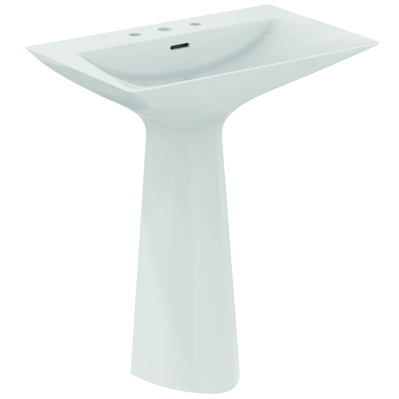 Lavabo 740x470x900 mm, 3 batarya delikli, taşma delikli