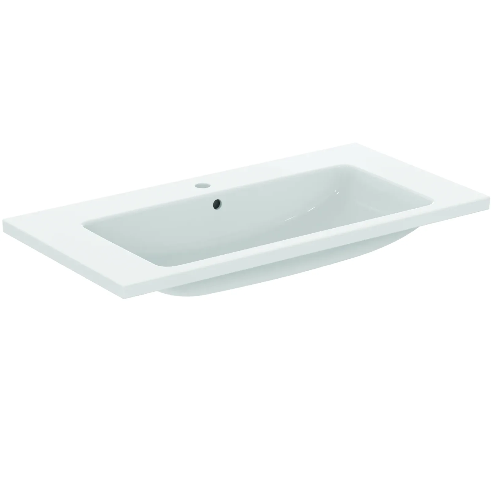 Etajerli Lavabo 1010x515x180 mm, 1 tek batarya delikli, taşma delikli