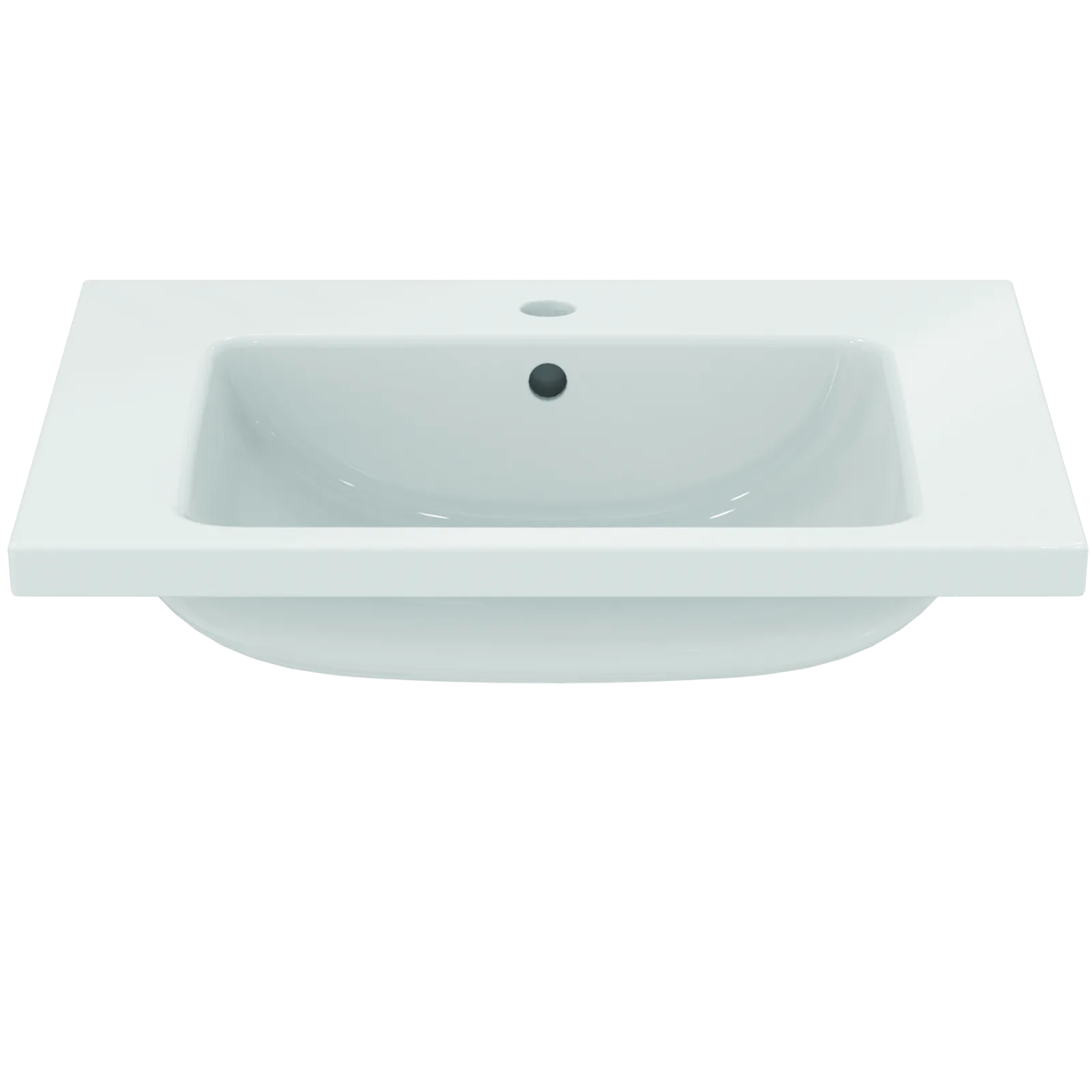 Etajerli Lavabo 610x510x180 mm, 1 tek batarya delikli, taşma delikli