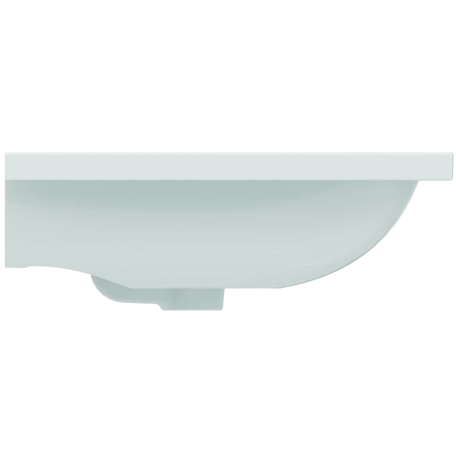 Etajerli Lavabo 610x510x180 mm, 1 tek batarya delikli, taşma delikli