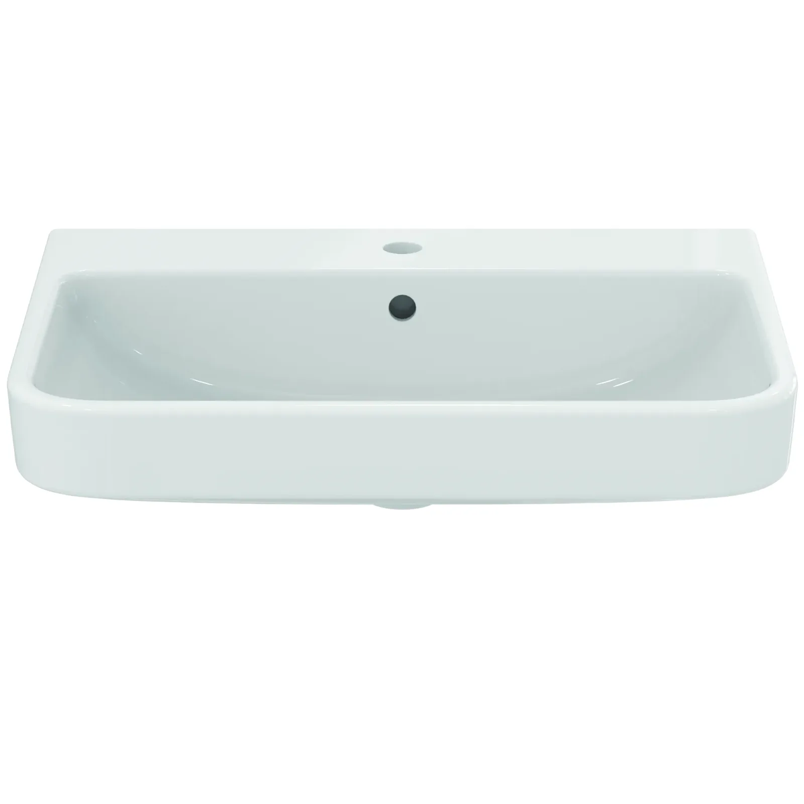 Lavabo 650x480x180 mm, 1 tek batarya delikli, taşma delikli
