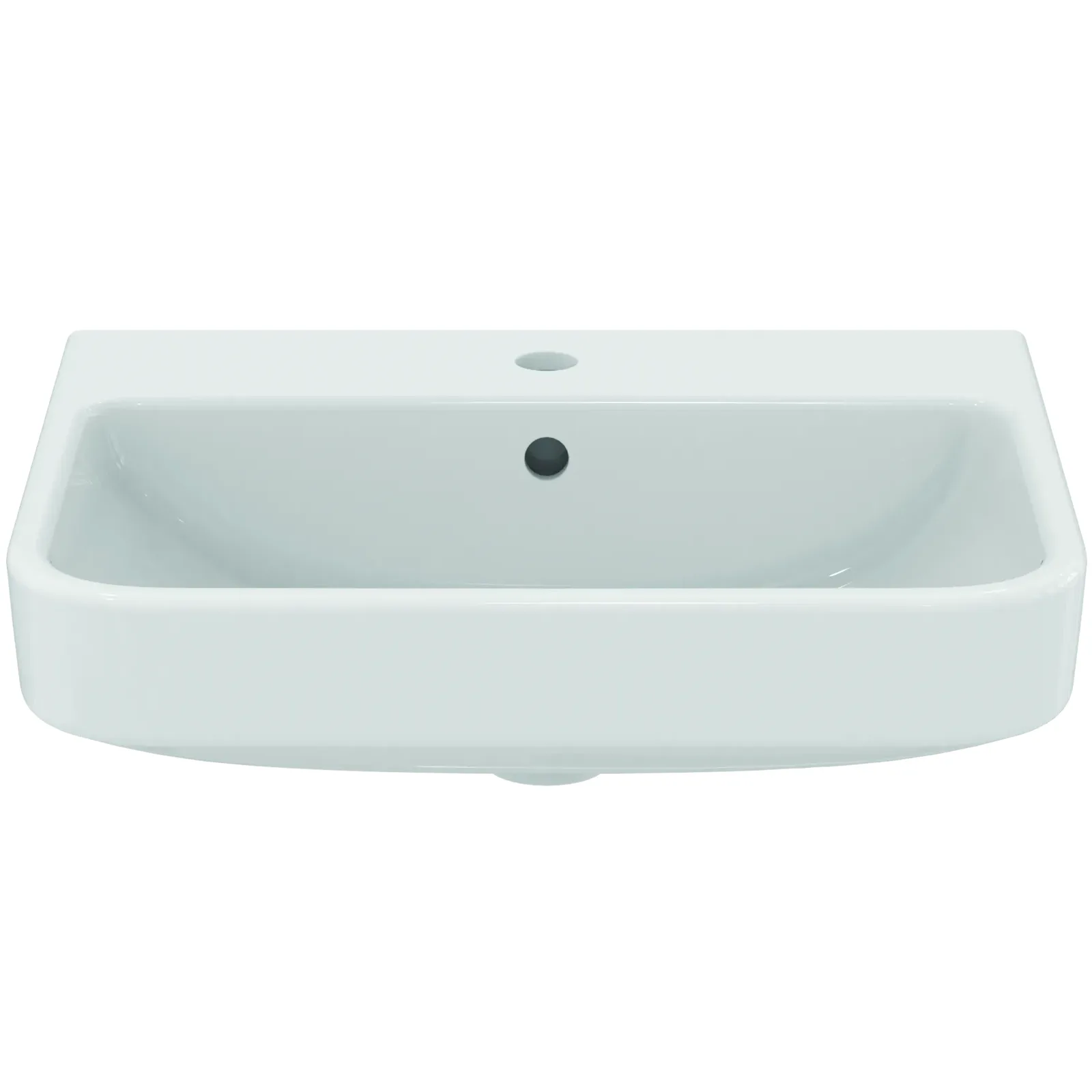 Lavabo 550x440x180 mm, 1 tek batarya delikli, taşma delikli