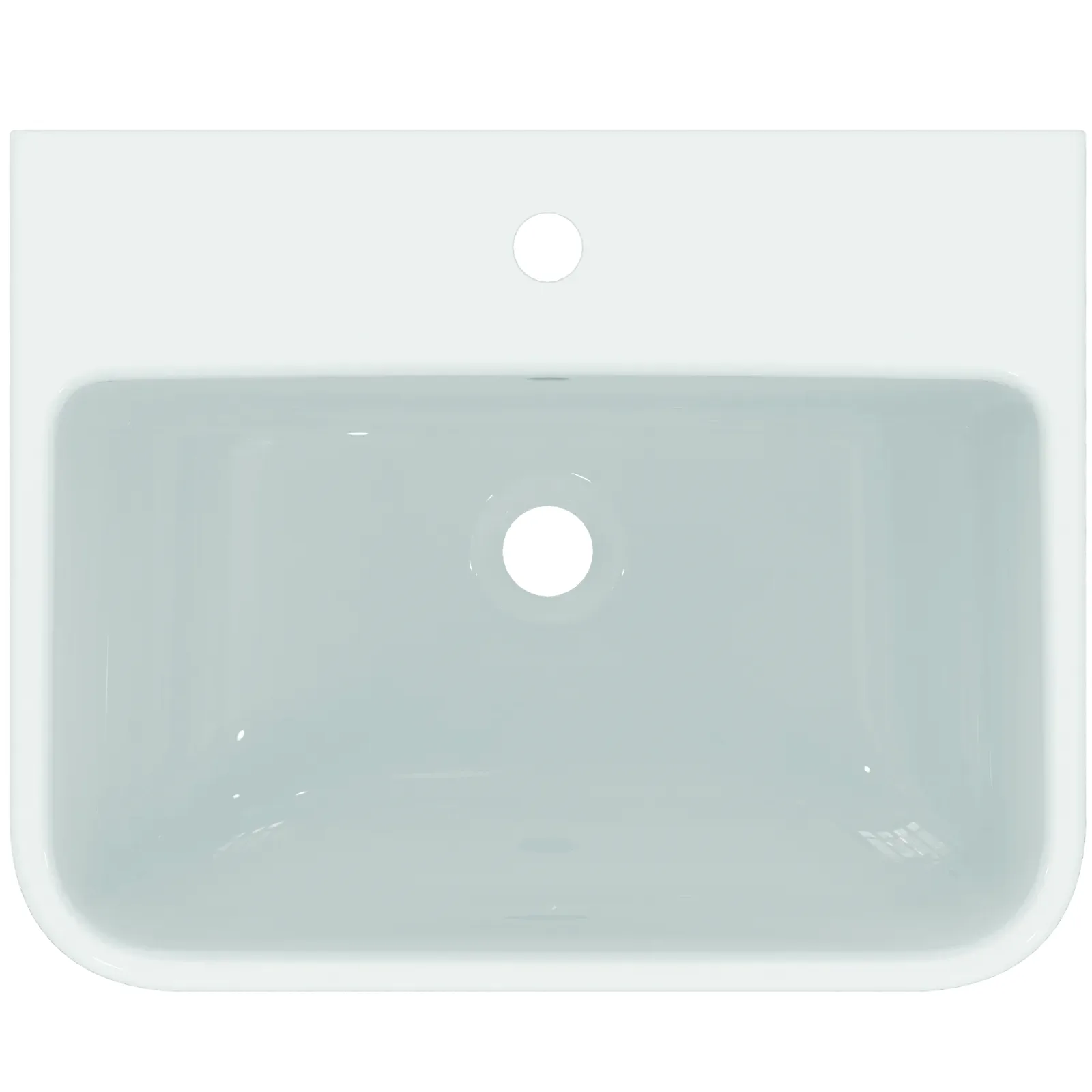 Lavabo 550x440x180 mm, 1 tek batarya delikli, taşma delikli