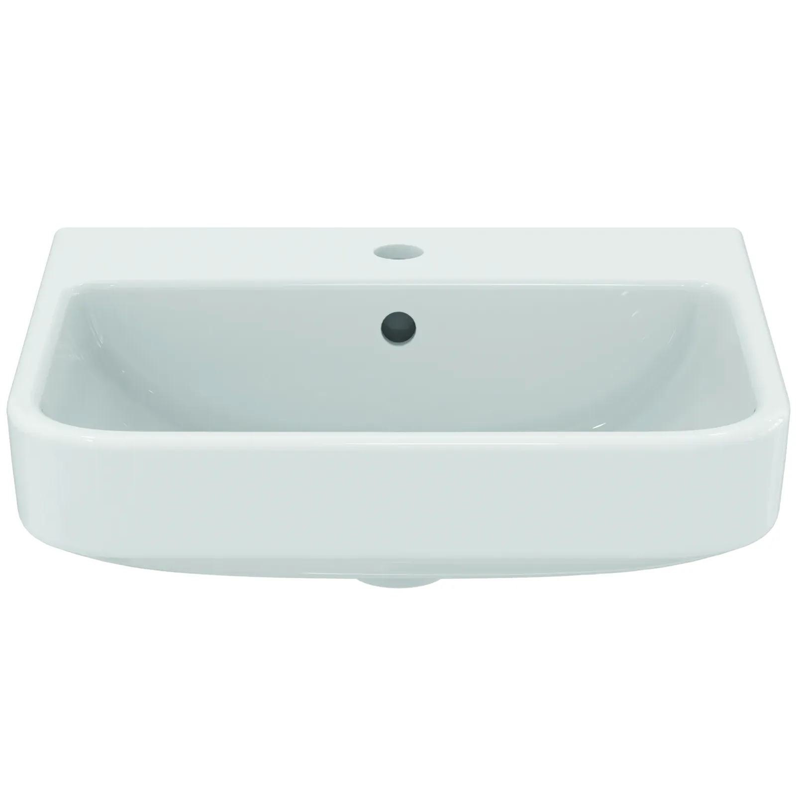 Lavabo 500x440x180 mm, 1 tek batarya delikli, taşma delikli