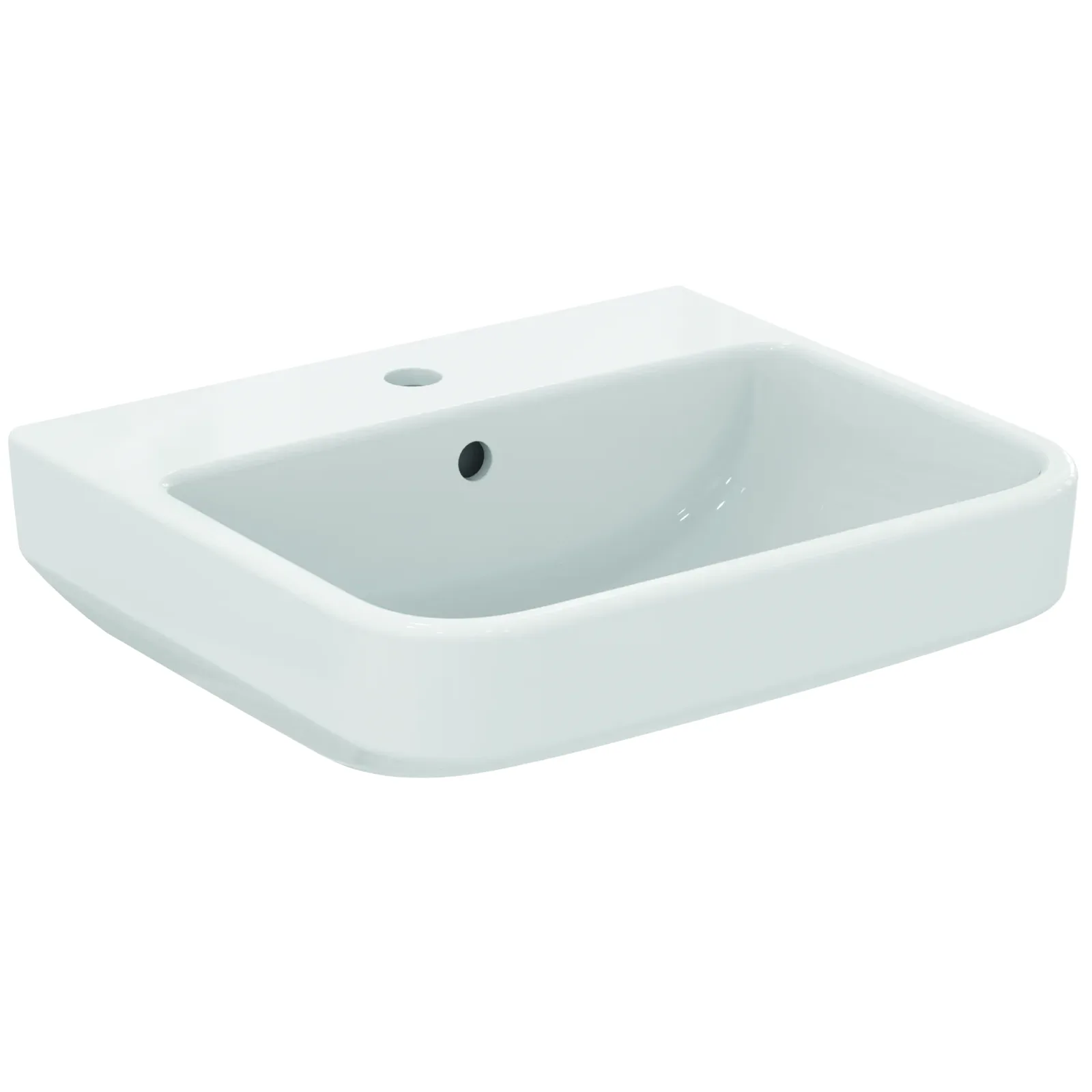 Lavabo 500x440x180 mm, 1 tek batarya delikli, taşma delikli