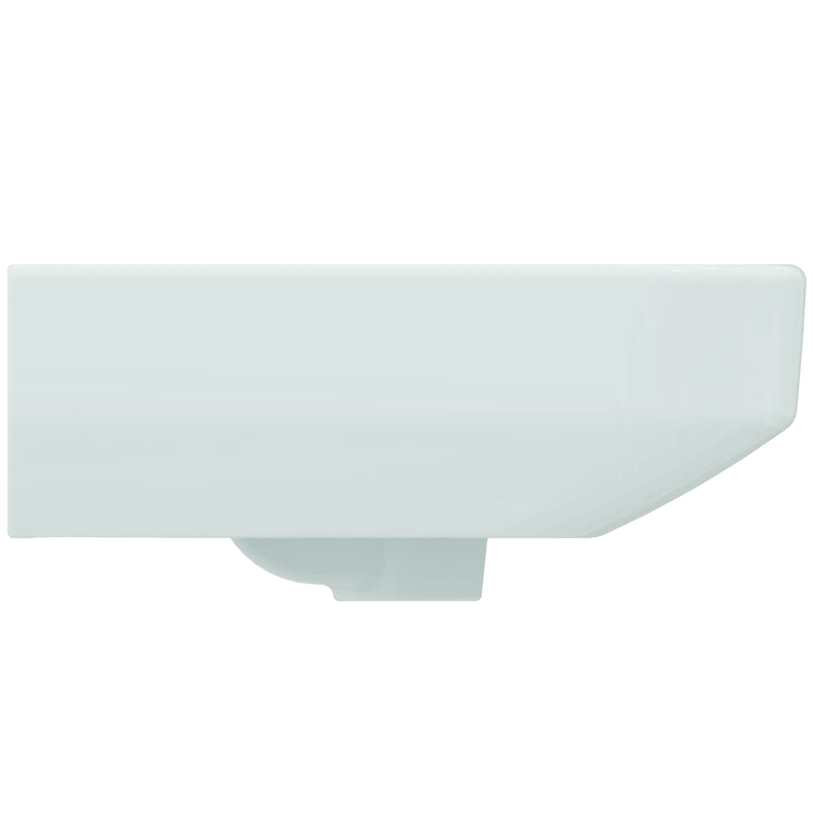 Tezgah Üstü Lavabo 450x380x160 mm, 1 tek batarya delikli, taşma delikli