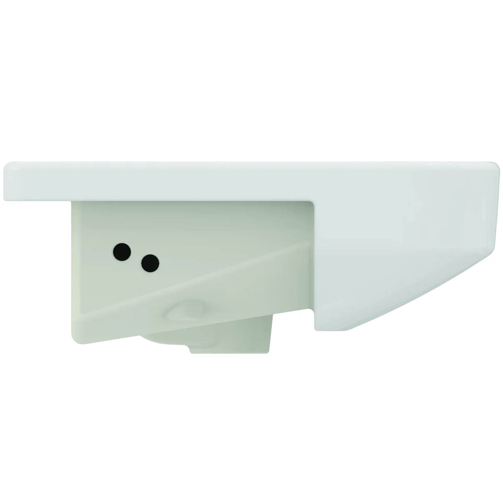 Yarım Tezgah Üstü Lavabo 550x440x170 mm, 1 tek batarya delikli, taşma delikli