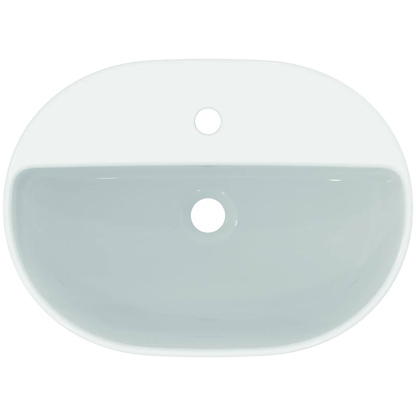 Çanak Lavabo 550x400x155 mm, 1 tek batarya delikli, taşma delikli