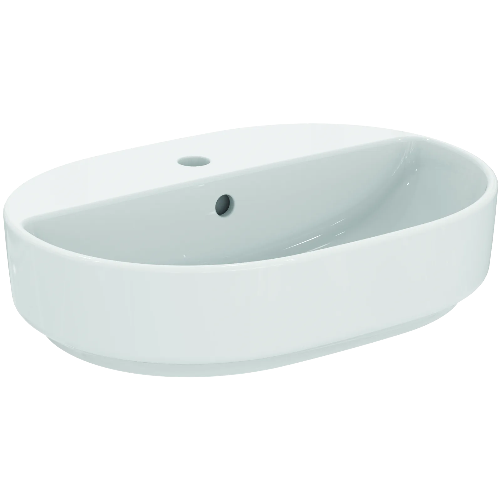 Çanak Lavabo 550x400x155 mm, 1 tek batarya delikli, taşma delikli