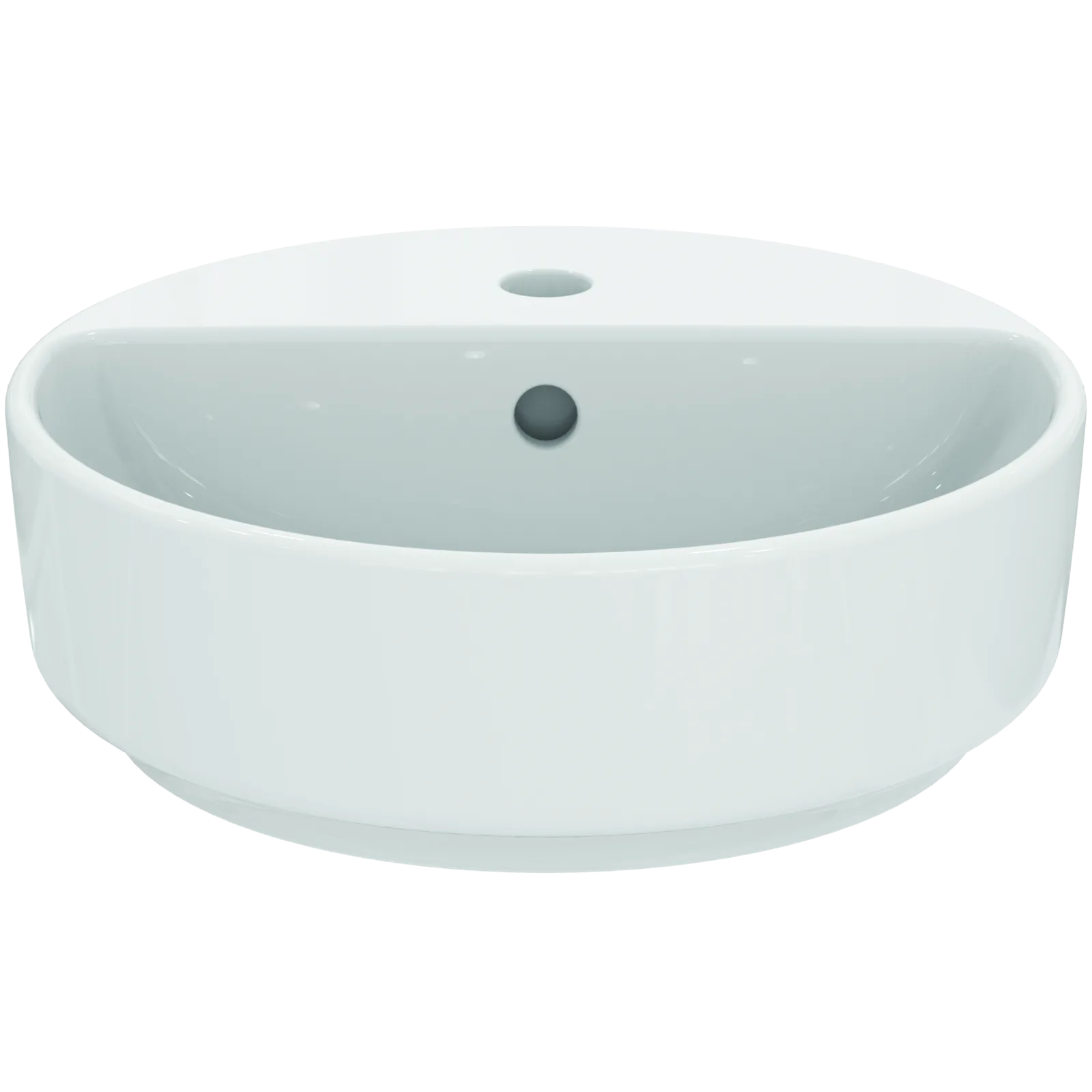 Çanak Lavabo 400x400x130 mm, 1 tek batarya delikli, taşma delikli