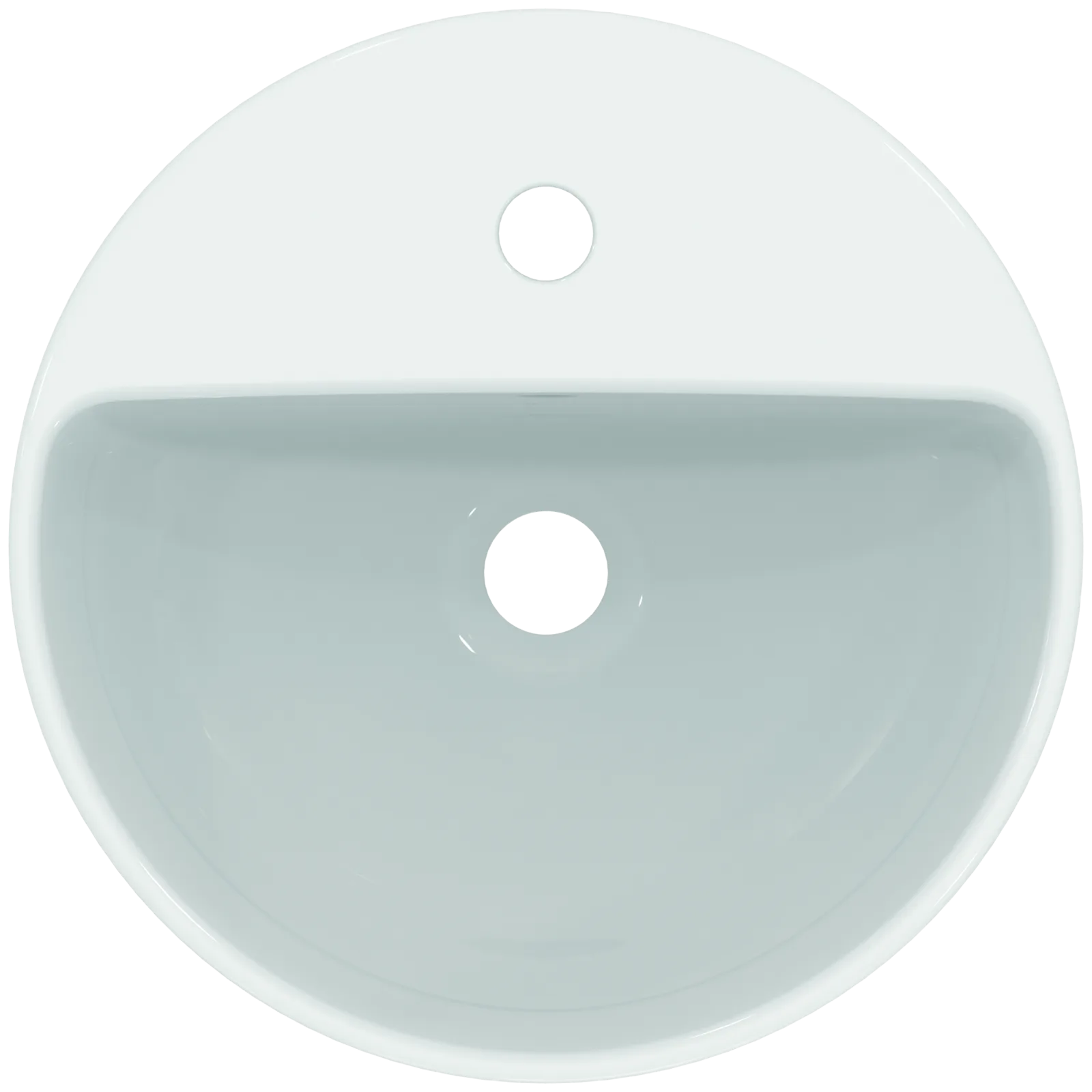 Çanak Lavabo 400x400x130 mm, 1 tek batarya delikli, taşma delikli